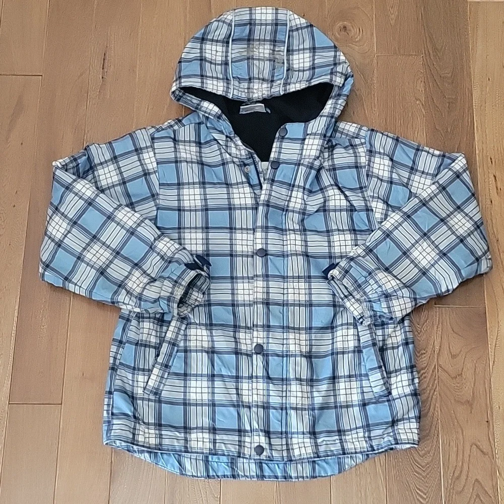 Hanna Andersson Waterproof Blue Plaid Lined Coat‎ 10